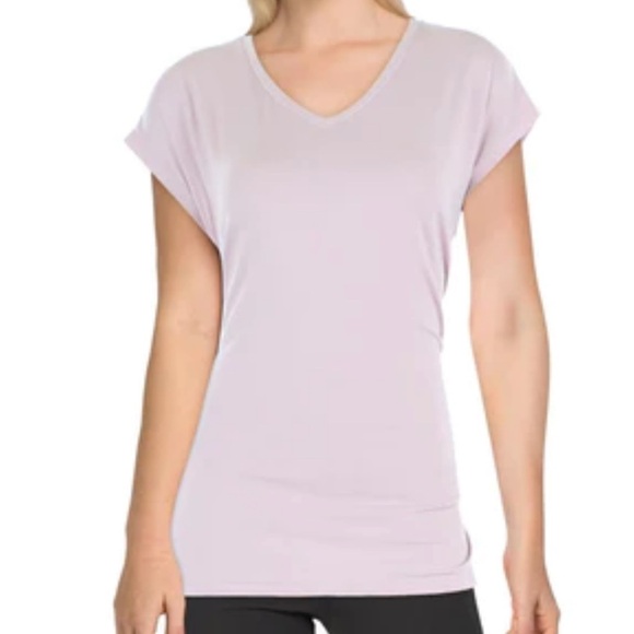EILEEN FISHER WOMENS T-SHIRT IN LIGHT PLUM SIZE XS NWT - Picture 1 of 8
